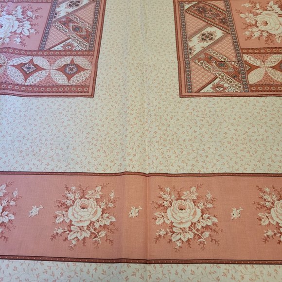 VIP Screen Print Cranston Printworks Quilt Panel Cotton Pink Roses - Picture 4 of 5